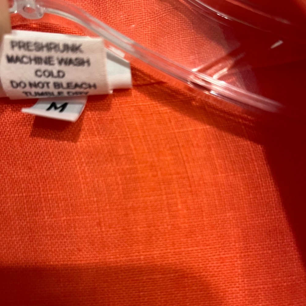 Habitat Jacket Topper Blazer 100% Linen Flax Orange Coral Mother of Pearl Medium - Picture 6 of 7
